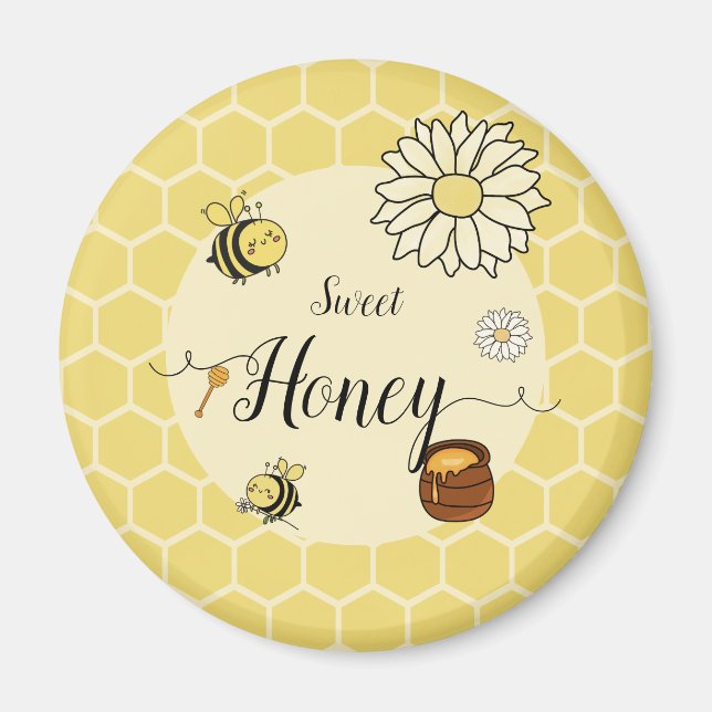 Sweet Honey Cute Little Bee Magnet (Front)