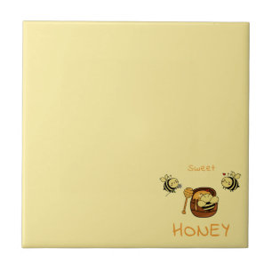 Sweet Honey Cute Little Honeybee Ceramic Tile