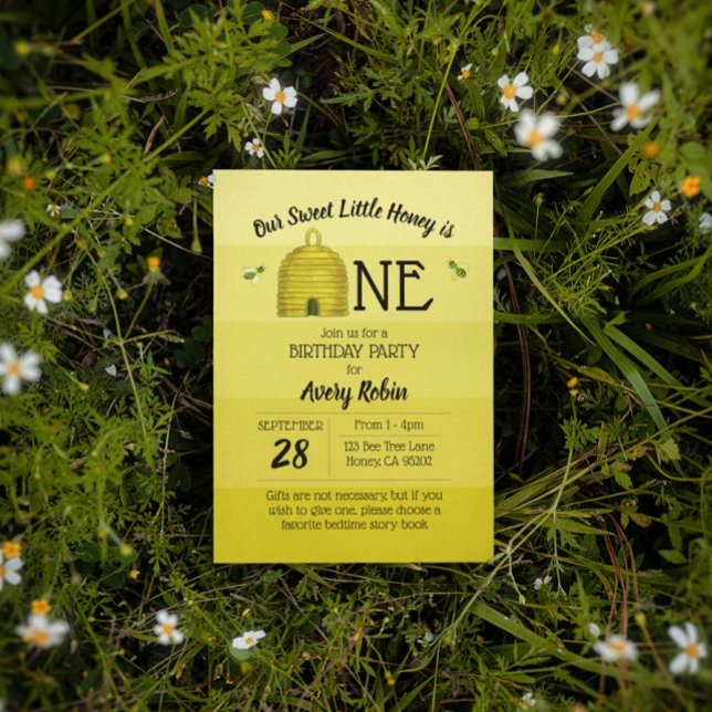 Sweet Honey is One First Birthday Invitation (Creator Uploaded)