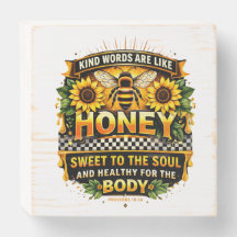 Sweet Honey | Proverbs 16:24 Wood Box Sign