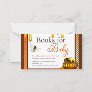Sweet Honeybee Baby Shower Books for Baby Note Card