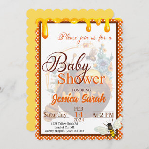 Sweet Honeybee Baby Shower Invitations