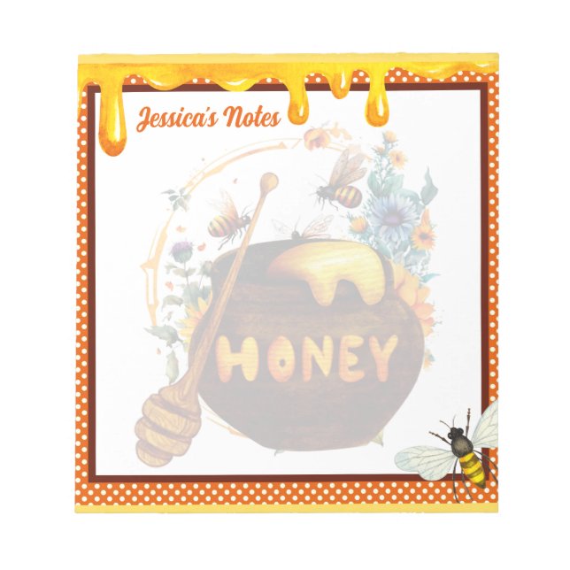 Sweet Honeybee Baby Shower  Notepad (Front)