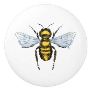Sweet Honeybee Nursery Playroom Decor Ceramic Knob