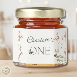 Sweet Honeybee Wildflower Girls First Birthday Honey Jar Favors
