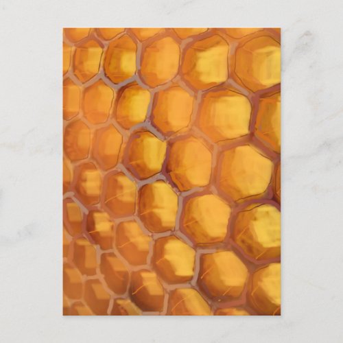 Sweet Honeycomb drawing orange yellow brown Postcard