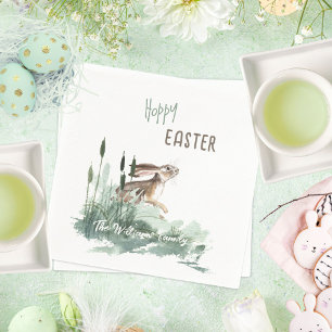 Sweet Hoppy Easter Bunny Watercolor Napkins
