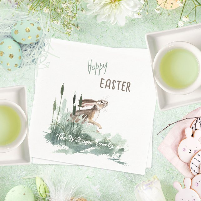 Sweet Hoppy Easter Bunny Watercolor Napkins (Sweet Hoppy Easter Bunny Watercolor Napkins ©Susanne Sachers - Sunny Mind 🌞)