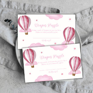Sweet Hot Air Balloon Diaper Raffle Baby Shower Enclosure Card