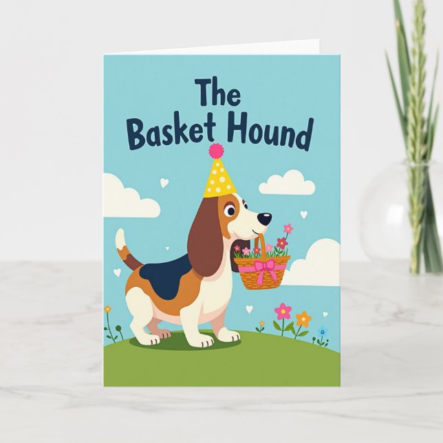 Sweet Hound Floral Card (Front)