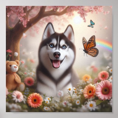 Sweet Husky with a bright smile Poster