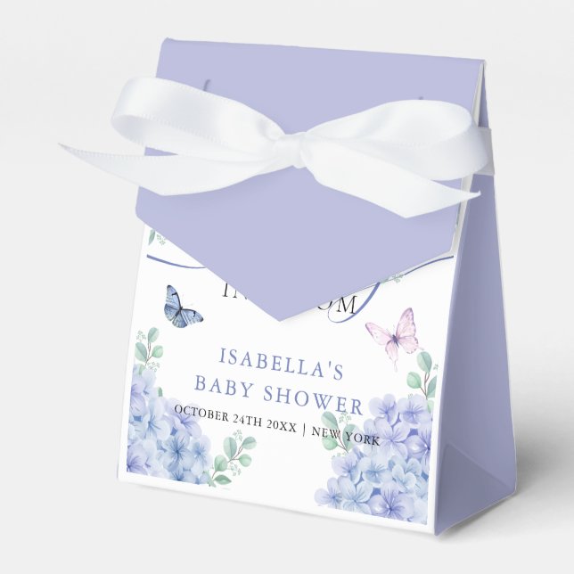 Sweet Hydrangea Floral Garden Baby Shower  Favor Boxes (Front Side)