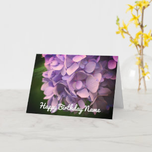 Sweet Hydrangea Flower Personalized Birthday Card