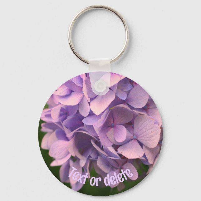 Sweet Hydrangea Flower Personalized Keychain (Front)