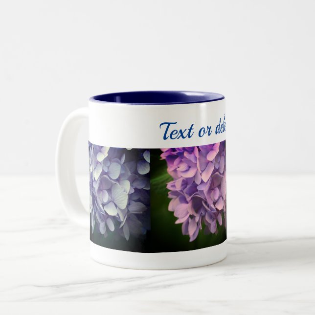 Sweet Hydrangea Flower Personalized  Two-Tone Coffee Mug (Front Left)