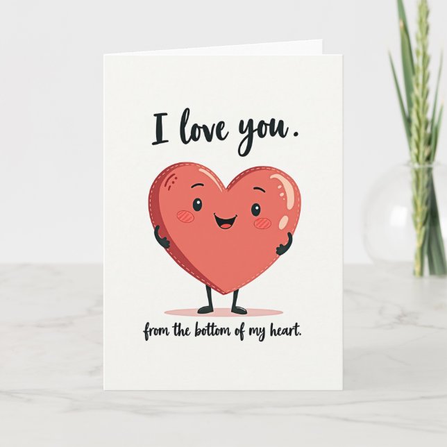 Sweet I Love You Heart Message Card (Front)