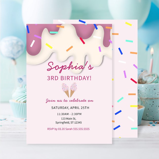 Sweet Ice Cream Birthday Invitation (Creator Uploaded)