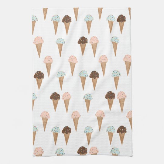 Sweet ice cream cone pattern kitchen towel