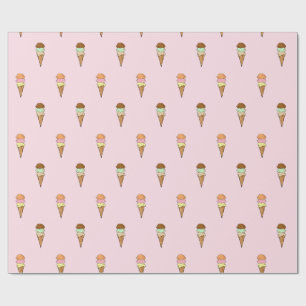 Sweet Ice Cream Cone Wrapping Paper