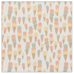Sweet Ice Cream Cones Pastel Pattern Fabric