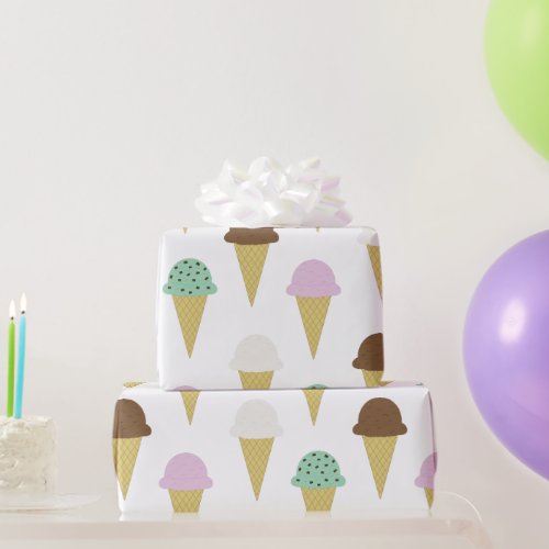 Sweet Ice Cream Cones Treat Party Wrapping Paper