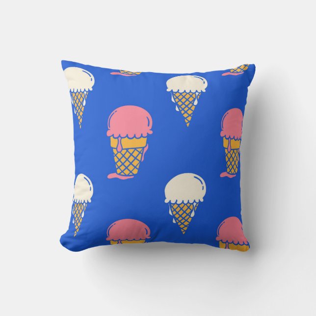 Sweet Ice Cream Delight Throw Pillow (Front)