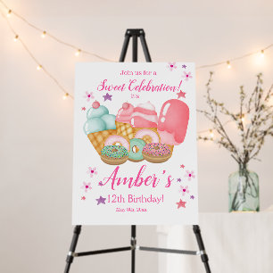 Sweet Ice Cream, Donut Birthday, Any Age     Foam Board