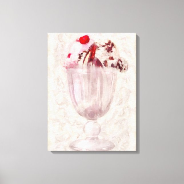 Sweet - Ice Cream - Ice cream sundae Canvas Print (Front)