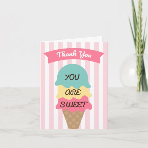 Sweet Ice Cream Social Thank You Card