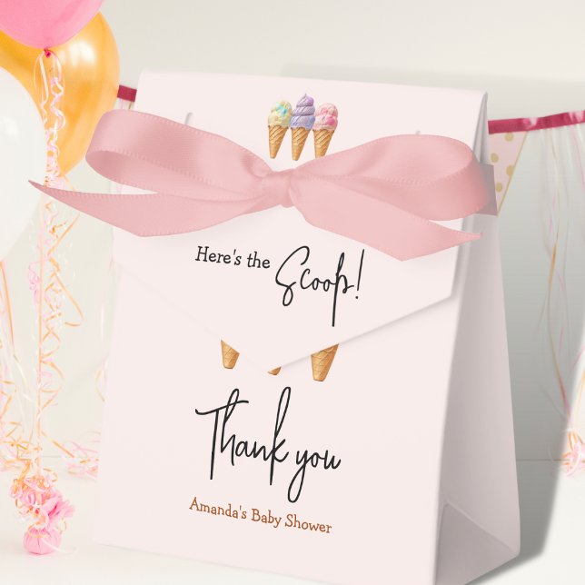 Sweet Ice Cream Summer Here Scoop Baby Shower Favor Boxes (Creator Uploaded)