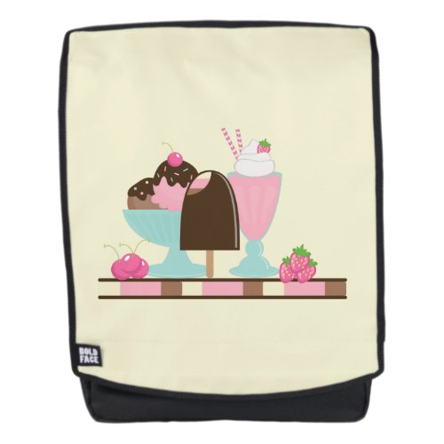 Sweet Ice Cream Sundae  Strawberry Float Backpack