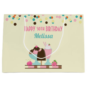 Sweet Ice Cream Sundae & Strawberry Float Large Gift Bag