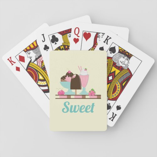 Sweet Ice Cream Sundae  Strawberry Float Poker Cards