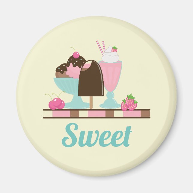 Sweet Ice Cream Sundae Summery Treats Magnet (Front)