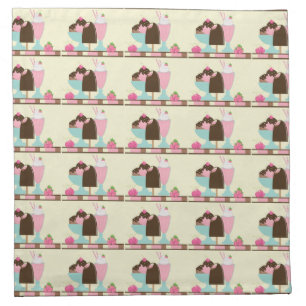 Sweet Ice Cream Treats Pattern Cloth Napkin