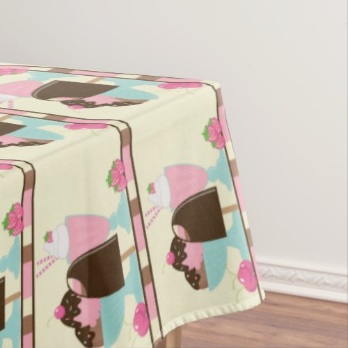 Sweet Ice Cream Treats Pattern Tablecloth