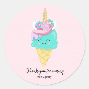 Sweet Ice unicorn face - choose background color Classic Round Sticker