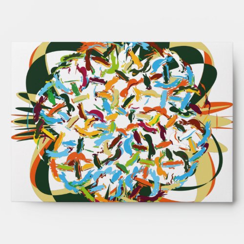 Sweet Illustrations of wrapped circle Multi colo Envelope