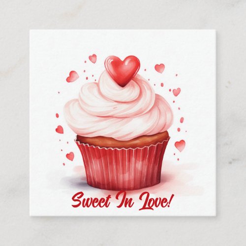 Sweet In Love Hearts Cupcake Valentines Day Card