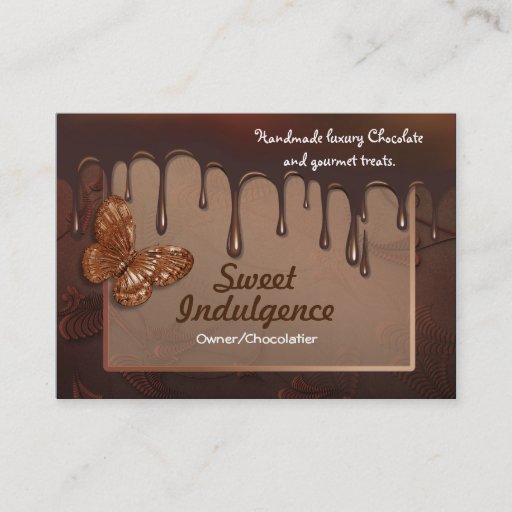 Customizable Sweet Indulgence Business Card for Chocolatiers