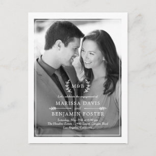 Sweet Initials Photo Wedding Shower Invitation Postcard
