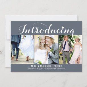 Sweet Introduction EDITABLE COLOR Wedding Announce Thank You Card