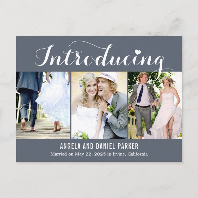Sweet Introduction Wedding Announcement Elopement Postcard (Front)