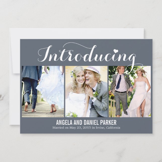 Sweet Introduction Wedding Announcement - Gray (Front)