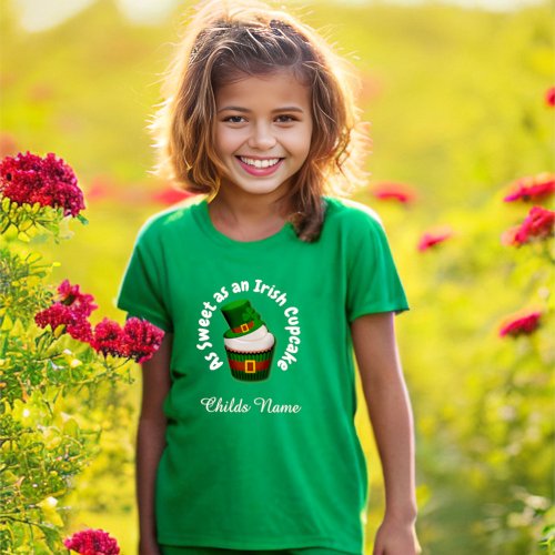 Sweet Irish Cupcake Personalized Boy or Girl T_Shirt