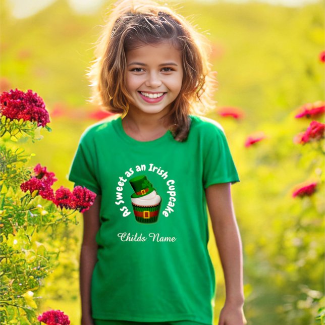 Sweet Irish Cupcake Personalized Boy or Girl T-Shirt (Creator Uploaded)