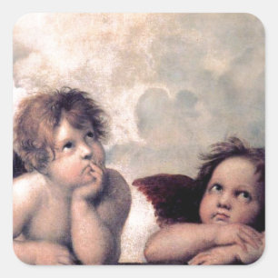 Sweet Italian Angels Renaissance Masterpiece Square Sticker