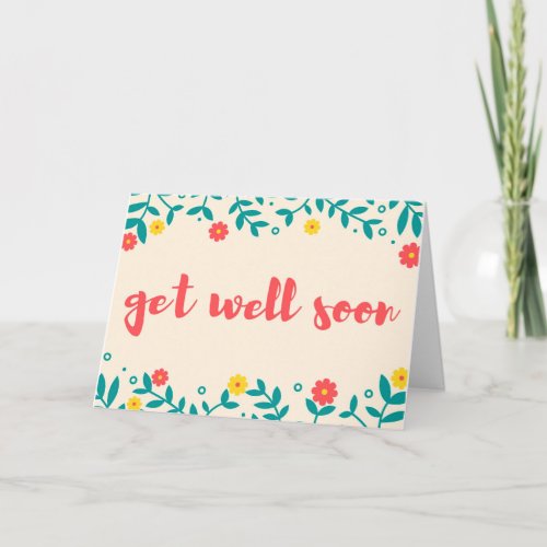 Sweet Ivory Floral Get Well Soon Greeting Card