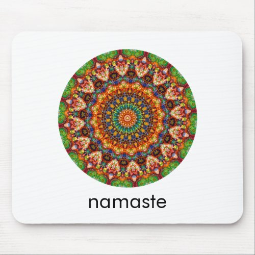 Sweet Jelly Bean Round Mandala Namaste Mouse Pad