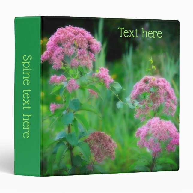 Sweet Joe Pye Weed Wildflower Personalized 3 Ring Binder (Front/Spine)
